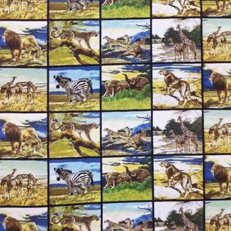 African Wildlife Tabling Material 235 cm