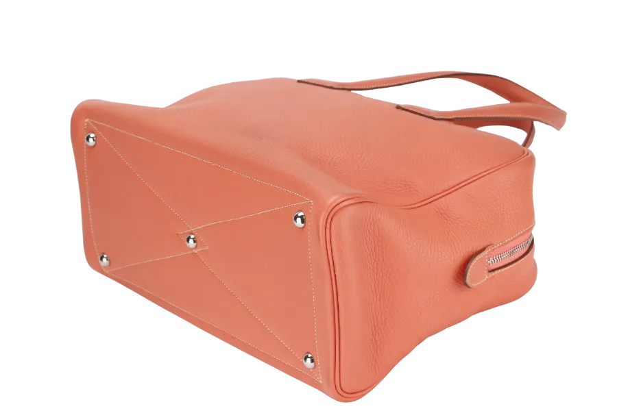 HERMES VICTORIA II 35 (STAMP Q) CREVETTE COLOR CLEMENCE LEATHER SILVER HARDWARE WITH KEYS&LOCK& DUST COVER