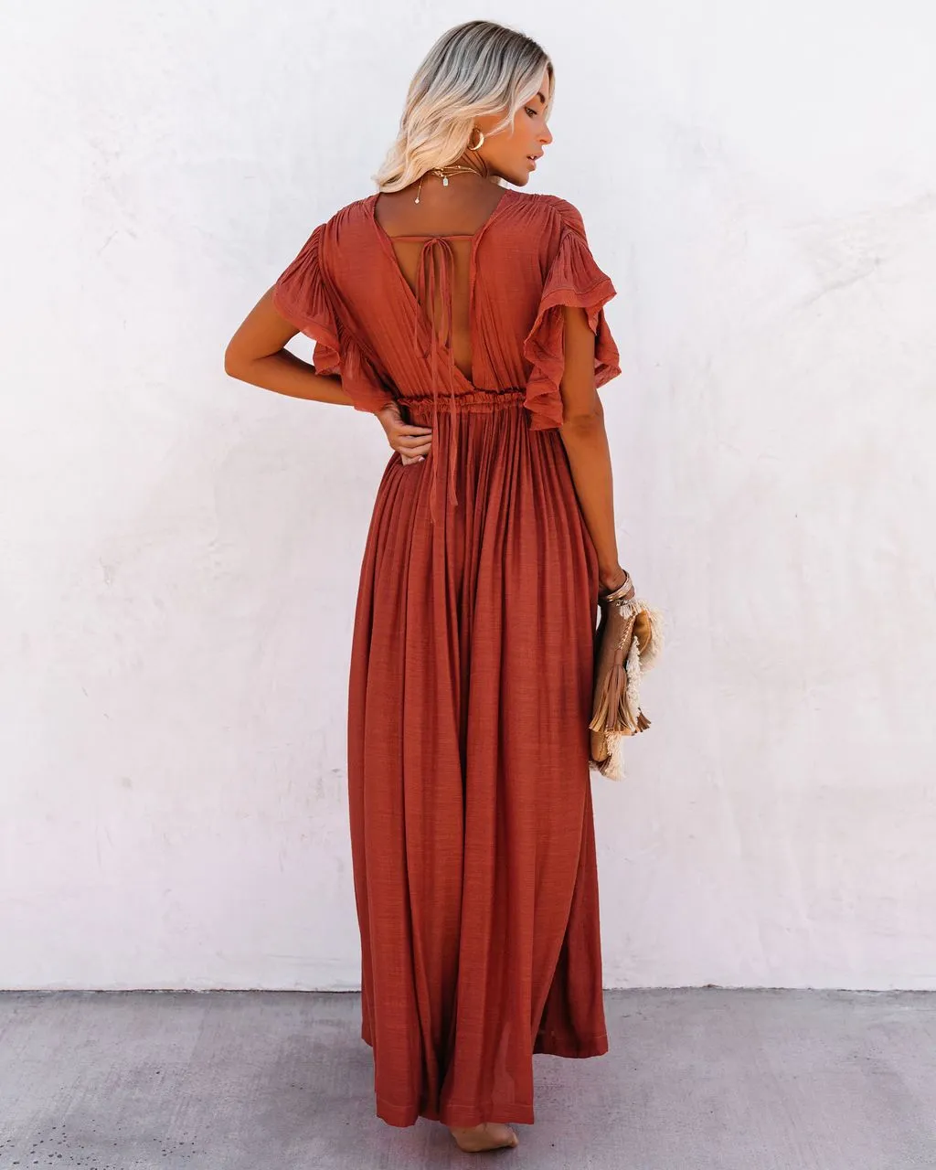 Sexy Deep V Neck Maxi Dress women